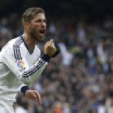 DOCU_GRUPO Real Madrid's Ramos celebrates after scoring a goal during their Spanish first division in Madrid